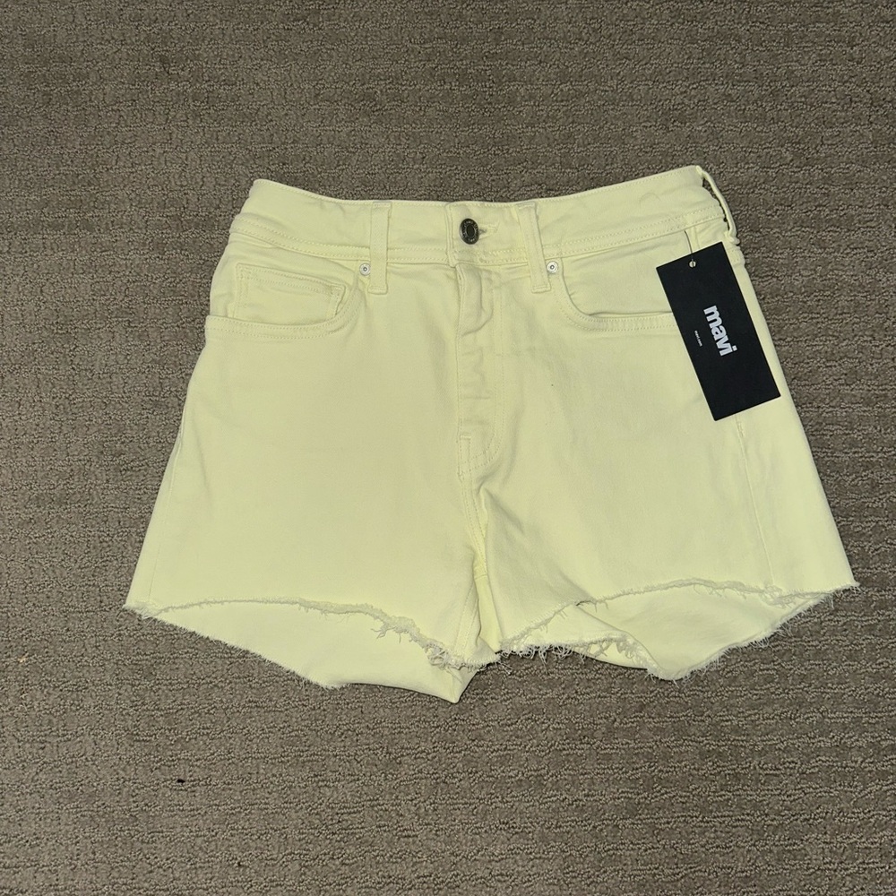 Mavi Rosie Denim Shorts in Sherbert Green